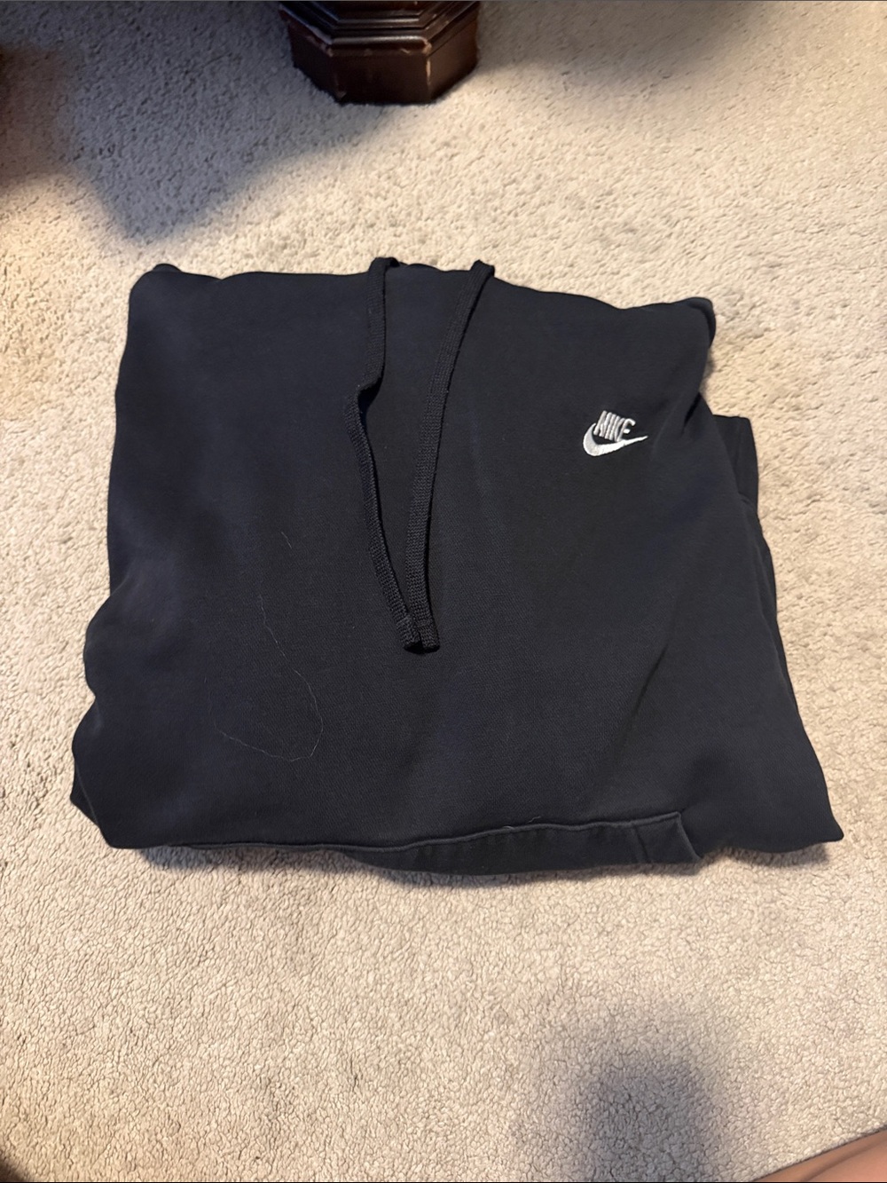 Nike Black Hoodie with White Logo
